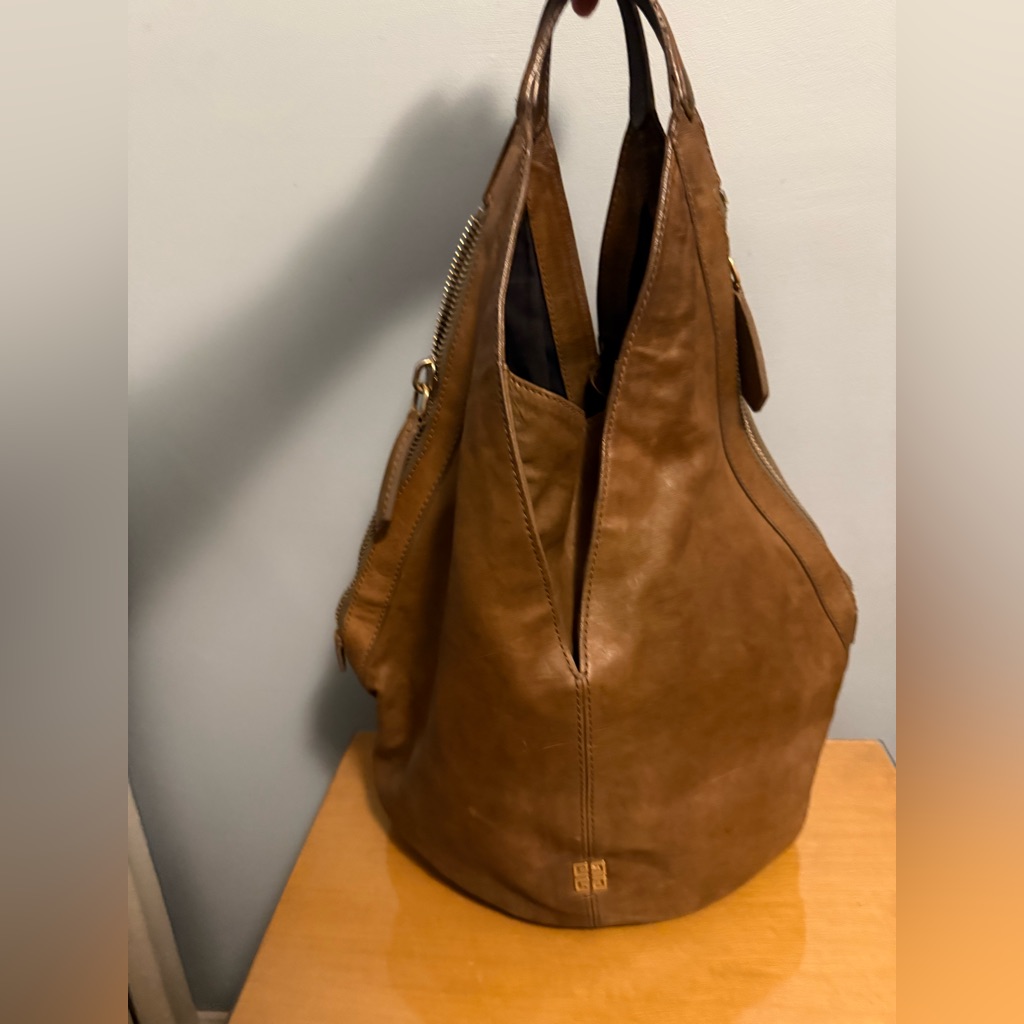 Vintage Givenchy Tingan Hobo In Luxury Taupe Brown Leather